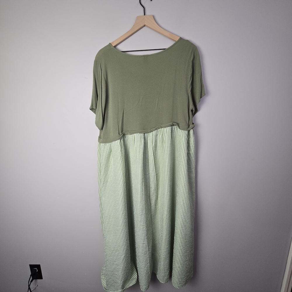 Emery Rose Green Plaid Dress Plus Size 1XL - Picture 8 of 8